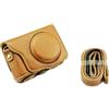 Market&YCY Custodia per fotocamera in pelle con tracolla, Protezione per Casio ZR3500 fotocamera - Marrone chiaro