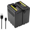 CQJFCYBRA Batteria Di Decodifica NP-F990 NP F970 F980 F960, Compatibile Con Sony, For Videocamera HXR-MC1500C NEX-EA50 HVR-Z7C For Luce Video LED(2 Pcs Battery)