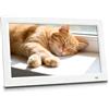 BoTongSiHai Cornice Digitale Multifunzione Con Schermo IPS- Display Pubblicitario, Telecomando, USB/SD, Legge Video/Musica/Foto/E-book, Calendario, Orologio, Montabile A Parete(White,24in)