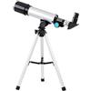 RENYUEH Telescopio astronomico per principianti, ottica in vetro completamente rivestita, telescopio rifrattore astronomico con montatura AZ da 400 mm, apertura da 50 mm, con treppiede e cercatore,
