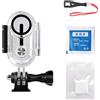 JINQIGG Custodia per fotografia subacquea supporta 60 m di profondità Componente in acciaio inox Anelli antiscivolo per GO 3S Presa sicura scorrevole custodia impermeabile