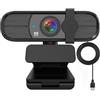 LEIYTFE 1080P/2K Webcam For PC,Computer Camera, 2 Mics, 90° FOV, Fixed Focus, Privacy Cover Plug & Play USB Web Cam for Streaming, Meeting, Gaming(2K)