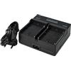 vhbw caricatore duale compatibile con Canon LP-E6NH, LP-E6N, LP-E6, LC-E6E per camera + LED