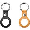 DDTNW Custodia protettiva per Airtag, porta Airtag portatile in pelle PU con portachiavi, chiave in pelle per Airtag, custodia protettiva per Airtag, facile da attaccare a chiavi, zaini, confezione da 2,