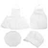 GALPADA 2 Set Grembiule e Cappello Chef per Mesi con Tasca Costume Cucina Fotografico per Ragazzo Ragazza Adatto per Fotografie e Feste Tematiche