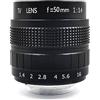 BINGNU Obiettivo zoom, obiettivo varifocale, 50mm C mount F1.4 3.0MP Lens C Mount 2/3 Inch Televisore Obiettivo TV Obiettivo for fotocamera industriale per video industrialeVideo industriale