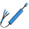 YIWOYI Cavo di ricarica rapida 3 in 1, cavo di ricarica multi USB in silicone liquido con porta di tipo C, micro e iOS, cavo di alimentazione ad alta velocità 3A (blu)