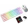 Tomvorks Set di Tastiera e Mouse da Gioco Cablati con Retroilluminazione RGB, velocità di Movimento 6400, Computer per PC (Set bianco)