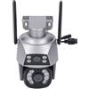 Walmeck Telecamera di Sicurezza WiFi per Esterni con Doppio Obiettivo, 2MP con Allarme Automatico, Resistente All'acqua IP66, Rilevamento del Movimento per Sorveglianza Domestica (Spina europea)