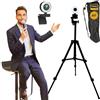 TronicXL Autofocus Webcam con lampada ad anello + treppiede da 60 cm Full HD 1920 x 1080p I 2 microfoni stereo cancellazione del rumore sfondo I per computer PC laptop per Xbox