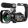 KOCAN AC3 4K WiFi Videocamera Digitale Videocamera Registratore DV 30MP Zoom 30X Visione Notturna IR Touchsn LCD IPS da 3.0 Pollici con 2 Batterie Ricaricabili + Obiettivo Grandangolare Extra 0.39X +