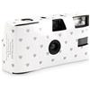 Weddingstar Fotocamera usa e getta con flash, macchina fotografica a pellicola monouso da 35 mm per bomboniere di nozze o feste, cuori argentati (confezione da 10)