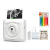 YHNNH Mini stampanti tascabili Stampante fotografica Bluetooth(White Printer)