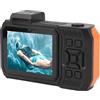 CCYLEZ Fotocamera Subacquea, Fotocamera a Doppio Schermo Impermeabile, Fotocamera con Messa a Fuoco Automatica da 65 MP, Fotocamera con Zoom Ottico 10x da 2,88 Pollici 1,44 Pollici.