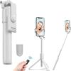 NNBWLMAEE Admissioni - Bastone per selfie 6 in 1, wireless, Bluetooth, treppiedi con telecomando con luce, per viaggi, per iPhone, 3 modalità di illuminazione (bianco, senza riempimento di luce)