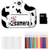 Namolit Fotocamere a stampa istantanea WiFi Fotocamera per bambini Schermo da 2,4 pollici 1080P Registrazione video Zero Ink 180° Lente di rotazione con carta da stampa 12 penne a colori