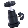 Oxxggkao Adattatore di montaggio a slitta a sfera in metallo con rotazione di 360 gradi per fotocamere DSLR standard da 1/4 di pollice con luci LED per fotografia ABS