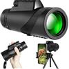WESLNN Telescopio Monoculare 80X100 Hd Zoom A Lungo Raggio 8000M Telescopio Prisma Bak4 Con/senza Clip For Telefono Treppiede Caccia Campeggio Esterno(With Tripod)