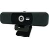 ceabulila Webcam 4K con microfono e altoparlante, webcam per PC con copertura, 4 microfoni array, 2 altoparlanti, correzione automatica della luce bassa, fotocamera USB per conferenze/lezioni online