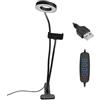 ANKROYU Luce ad anello a LED Light Selfie Riemped con portafoglio rotante a rotazione a 360 gradi regolabile per trucco in streaming in streaming in lega di alluminio nero 70 cm