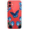 MUTOUREN Cover per iPhone 12 Mini Custodia in Silicone TPU Trasparenti Ultra Sottile Antigraffio Antiurto Protettivo Case con Pellicola Proteggi Schermo, Bella Farfalla