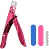 Kaiyzo Tagliaunghie per Unghie in Gel e Acrilico, Tagliaunghie a U con 10 Magnetie e 2 Lime Doppia Faccia, Accessorio Manicure in Acciaio Inossidabile per Casa e Salon (Rosso rosa)