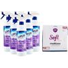 FEI FAN SET PULIZIA: 6x Quasar Detergente, VETRI Con EXTRA PROFUMO. Senza Aloni, Asciuga Rapido, Freschezza Quotidiana 580ml + IN OMAGGIO 1 Panno In Microfibra SOFT, Panno Multiuso (Colori Assortiti)