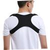 DECOMELODY Correttore Posturale per Schiena e Spina in Cotone Nero per Adulti e Adolescenti Supporto Ergonomico e Correzione Postura per Uso Quotidiano