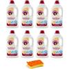 real chimica 8 x Chanteclair Lavatrice Marsiglia Detersivo Liquido - Detersivo Liquido per lavatrice - Formula detergente con sgrassatore 28 lavaggi 1260 ml + spugna piatti KIT CREATO DA GALLIK