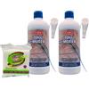 FEI FAN SET: 2xFlacone Con Spruzzino TOGLI MUFFA, Rimuove Ogni Infestazione Di Muffa, Muschio, Alghe e Ne Contrasta La Ricrescita. Per Piastrelle, Ceramica, Gres, Cotto, Laterzi, Etc..750ml+Spugna Magica