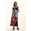 Desigual, Abito in maglia a fiori M. C. Lacroix, Donna, Poliestere, Blu, S