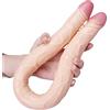 FJUJMLAN Doppio fallo XXL, classico, doppio piacere di penetrazione e stimolazione - prodotti di alta realtà per coppie lesbiche, morbidi falli anali in silicone e strumenti per la masturbazione(Flesh)