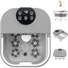 RELAX4LIFE Massaggiatore per Piedi Pieghevole, Vasca da Bagno con Pannello di Controllo Intelligente, Riscaldamento Costante 35-48℃, 30 Palline Massaggianti Shiatsu, Doccia & Timer