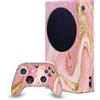 Head Case Designs Rosa E Oro Marmo Pacchetto Console Da Gioco Wrap E Pelle Per Controller Compatibile con Xbox Series S Console & Controller Bundle