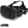MZECH Cuffie Occhiali 3D VR, Visore Realtà Virtuale 3D, VR Visore Cuffie con Lenti HD Anti Luce Blu, per iPhone/Android Smartphones da 4,7 a 7,2 pollici, Regali di Natale per bambini e adulti(D)