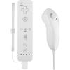 Lyyes Telecomando per Wii, Wii Remote e Nunchuck Controller con custodia in silicone e cinturino per Wii e Wii U (bianco)