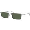 RAY-BAN Emy Occhiali da sole polarizzati, 0RB3741, argento e verde scuro, 59 mm