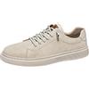 JiuQing Scarpe da Ginnastica Eleganti da Uomo Scarpe Stringate Basse Casual Oxford alla Moda,Beige,42 EU