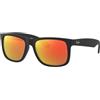 Ray-Ban JUSTIN (RB 4165) - Occhiali da sole Schwarz (Gestell: Schwarz, Gläserfarbe: Rot Verspiegelt 622/6q) Large (Herstellergröße: 54)