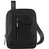 PIQUADRO - Borsello - In Pelle e Tessuto Riciclato - Compatto ed Elegante - Porta iPad® Mini - Uomo - Colore Nero