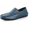 rismart Uomo Guida Scivolare su Comfort Casuale Pelle Mocassini Scarpe (Blu Marino,42 EU)