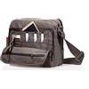 MeCool Borse a Tracolla di tela Borsello Uomo Vintage Viaggio Spalla Sacchetto per Universit¨¤ l'ufficio Scuola Sport Outdoor il tempo libero Sportive Borsa (Grigio)