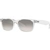 Ray-Ban Occhiali da Sole NEW WAYFARER RB 2132 Opal Gunmetal/Grey Transparent Shaded 55/18/145 unisex