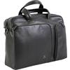 DiKasa Borsa da Lavoro Nera in Pelle di Vitello con Chiusura a Zip e Due Manici, Cartella Porta Documenti Elegante per Ufficio Business Uomo Donna 43x13x31 cm