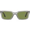 Persol Occhiali da sole rettangolari PO3272S, Trasparente Grigio/Verde, 55 mm