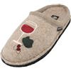 HAFLINGER Flair Wine Time - Ciabatte in tessuto Walkstoff beige con carta mélange Öko 87, taglia 36