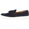 Ciabalù Mocassini Uomo Eleganti Camoscio Blu Mocassino con Nappine Suola Bianca in Gomma (43)