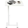 SuhoFutus Comodino con ruote universali, comodino regolabile in altezza, 63-103 cm, tavolino mobile con piano rettangolare e base a forma di H, bianco