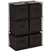 5 five simply smart Scaffale Mix N Modul a 6 scomparti con 6 contenitori, nero