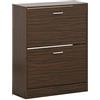 Brigros WeHome - Scarpiera salvaspazio disponibile in diversi modelli e colori con ante a doppio ripiano, scarpiera legno, porta scarpe salvaspazio, scarpiera componibile (Zebrano, 2 Ante)